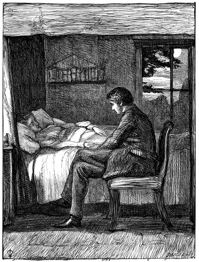 رسم توضيحي لقصيدة آخر كلمات لأوين ميريديث ، 1860. بواسطة جون ايفرت ميليس