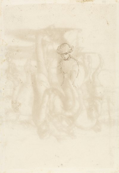 مرفوض ، فيرسو: رسم تخطيطي لامرأة ، 1853 (قلم وحبر بني على ورق) بواسطة جون ايفرت ميليس