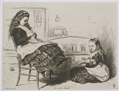 The Baby House ، رقم 9 من سلسلة من النقوش لـ Art Union of London من قبل نادي النقش (النقش على ورق إثبات الهند موضوع على ورق منسوج) بواسطة جون ايفرت ميليس