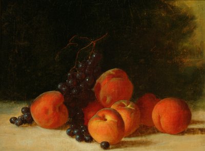 صامت الحياة مع العنب والخوخ ، حوالي 1845 (زيت على قماش) بواسطة جون إف فرانسيس