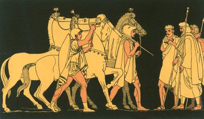 Diomed و Ulysses ، يعودان مع غنائم Rhesus بواسطة جون فلاكسمان