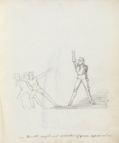 قرية. الملائكة ووزراء النعمة يدافعون عنا! 1783 (قلم ، حبر وغسل على ورق) بواسطة جون فلاكسمان