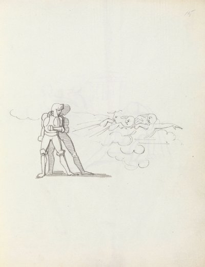 John Philip Kemble as Hamlet، 1783 (قلم وحبر وغسل على ورق) بواسطة جون فلاكسمان