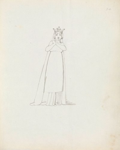 السيدة Siddons as Constance، 1783 (قلم وحبر وغسل على ورق) بواسطة جون فلاكسمان