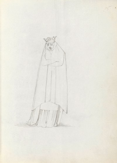 السيدة Siddons as Constance، 1783 (قلم وحبر وغسل على ورق) بواسطة جون فلاكسمان