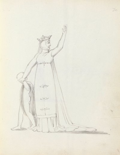 السيدة Siddons مثل كونستانس مع طفل ، 1783 (قلم وحبر وغسل على ورق) بواسطة جون فلاكسمان