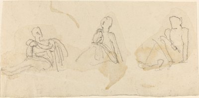 ثلاث شخصيات جالسة بواسطة جون فلاكسمان