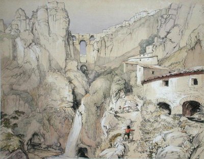الغجر ، روندا ، من "اسكتشات إسبانيا" ، نقشها تشارلز جوزيف هولمانديل (1789-1850) ، نُشر عام 1836 (ليثو ملون) بواسطة جون فريدريك (بعد) لويس