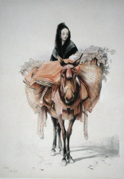 إشبيلية 1835 ، من "اسكتشات إسبانيا" ، نقشها تشارلز جوزيف هولمانديل (1789-1850) ، نُشر عام 1836 (ليثو ملون) بواسطة جون فريدريك (بعد) لويس
