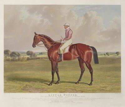 `` Little Wonder &39;&39; ، الفائز في ديربي ستيكس في إبسوم ، 1840 ، نقشها تشارلز هانت (1803-77) ، حانة. بواسطة S. und J. Fuller، 1840 (aquatint) بواسطة جون فريدريك هيرينج الأب