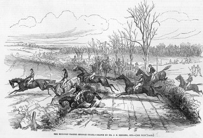 The Newport Pagnel Steeple Chase ، منقوش بواسطة Smyth ، من "أخبار لندن المصورة" ، 28 نوفمبر 1846 بواسطة جون فريدريك هيرينج الأب