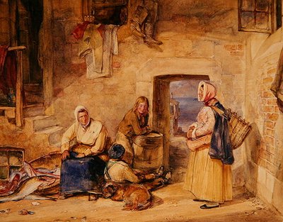 Newhaven Fisherwomen ، إدنبرة ، 1831-1832 (ألوان مائية على ورق) بواسطة John Frederick Lewis