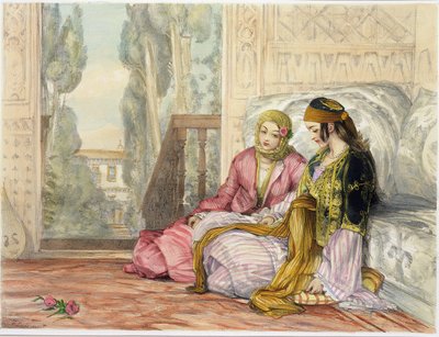 الحريم ، اللوحة 1 من "رسوم القسطنطينية" ، نقشها الفنان ، 1837 بواسطة جون فريدريك لويس