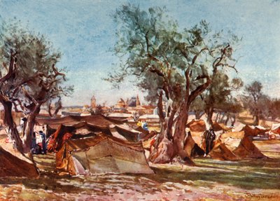 مخيم بدوي خارج الجدار الشمالي للقدس ، 1902. بواسطة جون فوليلوف