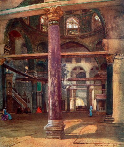 منظر داخلي لمسجد الأقصى من الجنوب الشرقي 1902. بواسطة جون فوليلوف