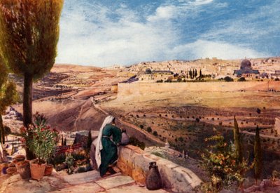 القدس من جبل الزيتون حيث بكى المسيح على المدينة ، 1902. بواسطة جون فوليلوف
