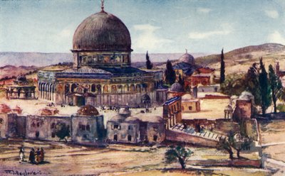 قبة الصخرة من ثكنات بالقرب من برج أنطونيا ، 1902. بواسطة جون فوليلوف