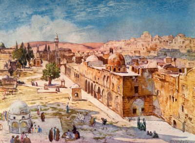 الجانب الغربي من منطقة المعبد من الثكنات بالقرب من موقع برج أنطونيا ، 1902. بواسطة جون فوليلوف