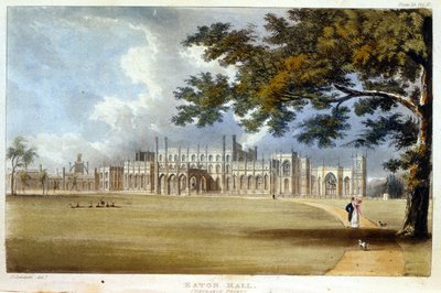 إيتون هول ، مدخل المدخل ، من "مستودع الفنون" التابع لأكرمان ، تم نشره عام 1826 (انظر أيضًا 182261) بواسطة جون جندال