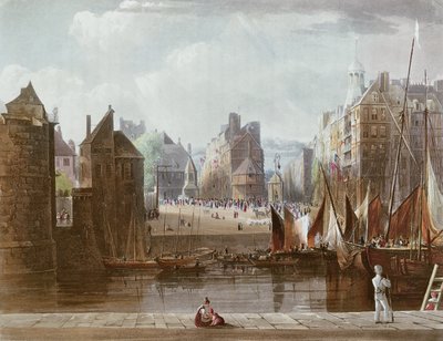 لوهافر ، من "مناظر على نهر السين" ، نقشها توماس ساذرلاند (مواليد 1785) نشرها R. Ackermann (1764-1834) 1821 بواسطة جون جندال