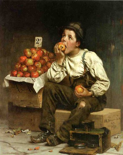 صبي يأكل التفاح ، 1878 بواسطة جون جورج براون