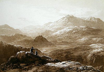 قلعة Dolyddelan و Moel Siabod (ألوان مائية على ورق) بواسطة جون جلوفر