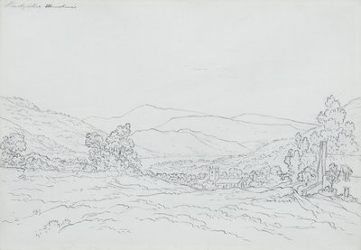 Llantysilio Mountain ، ويلز (قلم رصاص وقلم وحبر على ورق) بواسطة جون جلوفر
