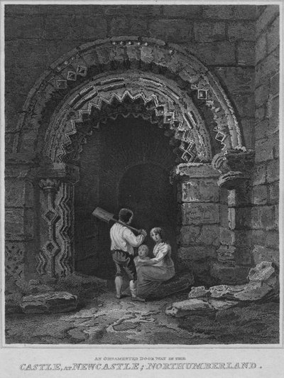 طريق باب مزخرف في القلعة ، في نيوكاسل ، نورثامبرلاند ، 1814 بواسطة جون جريج