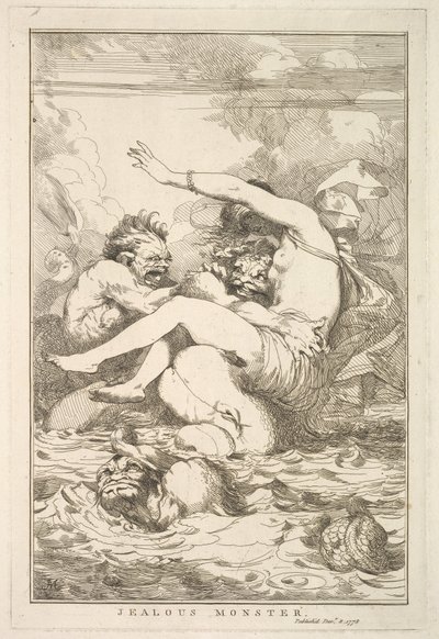 وحش غيور من خمسة عشر Etchings مخصصة للسير جوشوا رينولدز ، 8 ديسمبر 1778. بواسطة جون هاميلتون مورتيمر