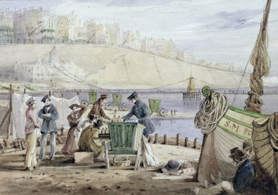 برايتون بيتش ، ساسكس ، 1844 (مرحاض على ورق) بواسطة جون هاردن