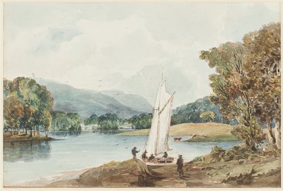 زنبق جزيرة الوادي ، بحيرة ويندرمير ، مقاطعة ليك ، كمبريا ، 1827 (مرحاض على ورق) بواسطة جون هاردن