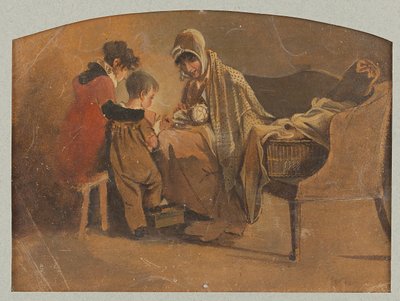 الأم مع الطفل (مرحاض على ورق) بواسطة جون هاردن