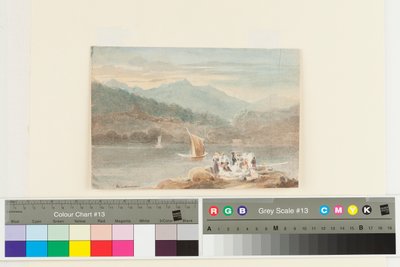 نزهة في Windermere تتطلع نحو Brathay (مرحاض على ورق) بواسطة جون هاردن
