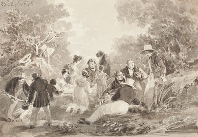 نزهة بجانب البحيرة ، 1825 (مرحاض على ورق) بواسطة جون هاردن