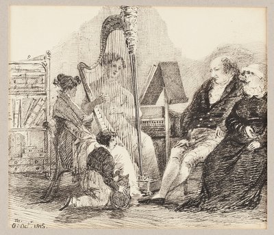 عزف الموسيقى على القيثارة ، 1815 بواسطة جون هاردن