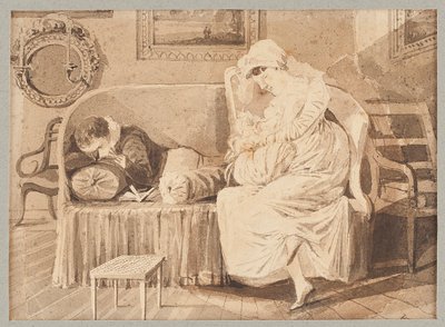 ثلاثة على أريكة ، 1805 (مرحاض على ورق) بواسطة جون هاردن