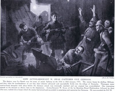 كيف أسر الرقيب دبليو سوان خمسة ألمان في جيفنشي يناير 1915 بواسطة جون هاريس فالدا