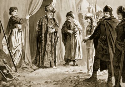 إيفان شيشمان الثالث يسلم شقيقته للسلطان مراد الأول ، 1366 بواسطة جون هاريس فالدا