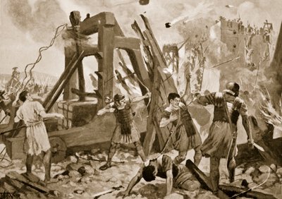 حصار أكويليا ، 238 م ، توضيح من `` تاريخ الأمم في هتشنسون &39;&39; ، 1915 بواسطة جون هاريس فالدا