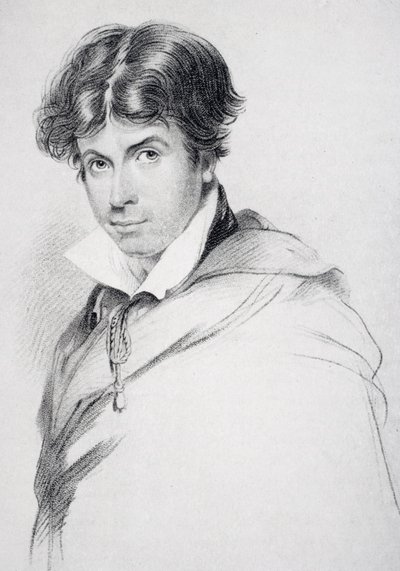 جيمس هنري لي هانت (1784-1859) عمره 44 عامًا ، نقش بواسطة هنري ماير (1844-99) من "حياة تشارلز لامب ، المجلد الأول" بقلم إيف لوكاس ، نُشر عام 1905 بواسطة جون هايتر