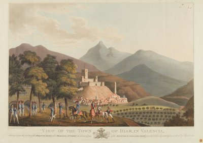 منظر لبلدة بريار ، فالنسيا ، محفور بدوبورج ، 1814 (ألوان مائية) بواسطة جون هيفيسايد كلارك