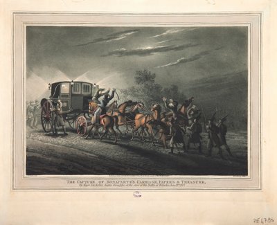 الاستيلاء على عربة وأوراق وكنز بونابرت بواسطة الرائد فون كيلر ، 1816 بواسطة جون هيفيسايد كلارك