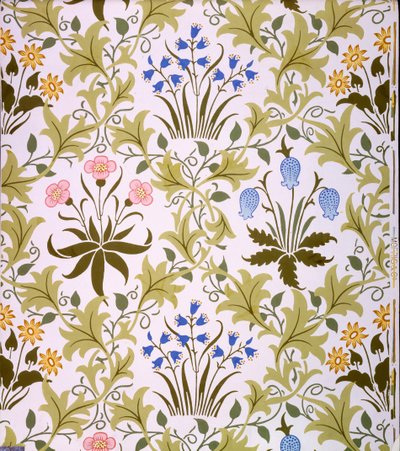 تصميم خلفيات Celandine ، أواخر عام 1896 (طباعة كتلة خشبية ملونة على الورق) بواسطة جون هنري ديرل