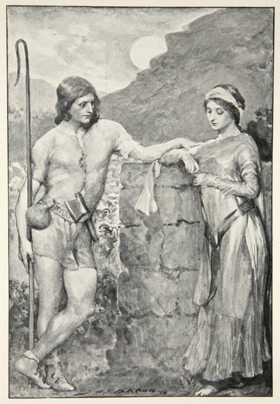 Olaf and Sigrid، from "Hero Myths and Legends of the Race of the British" بقلم MI Ebbutt، 1910 بواسطة جون هنري فريدريك بيكون