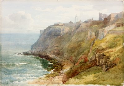 Tynemouth Priory (قلم رصاص وألوان مائية على ورق (تم لصقها على البطاقة)) بواسطة جون هنري مول