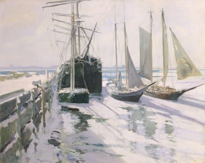 كونيتيكت شور ، الشتاء ، c.1893 بواسطة جون هنري تواكتمان