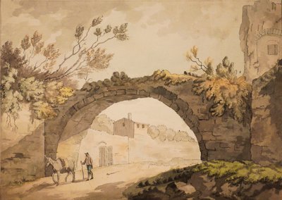 ممر في إيطاليا ، حوالي عام 1798 (ألوان مائية بقلم حبر وحبر على ورق) بواسطة جون هيرمان ميريفال