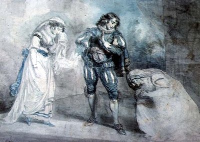 بيير دو تيريل ، Chevalier de Bayard (1476-1524) مع الأرملة وابنتها بواسطة جون هودجز بينويل