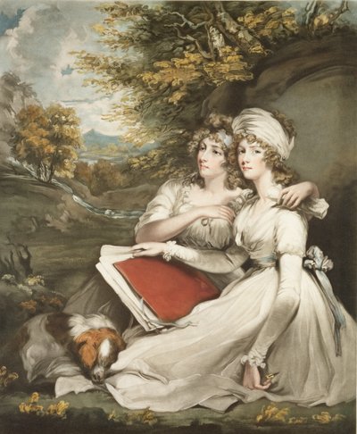 بنات السير توماس فرانكلاند ، بارت ، محفورة وحانة. بواسطة William Ward (1766-1826) ، 1797 (نقش mezzotint) بواسطة جون هوبنر