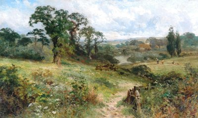 Shiplake على نهر التايمز من Wargrave Hills زيت على قماش بواسطة جون هوراس هوبر